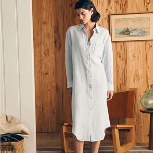 FAHERTY - LINEN LAGUNA MAXI DRS OVS-OCEAN VIEW STRIPE - Medium - Brand New - Tag